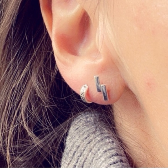 Chic Sterling Silver Tiny Huggie Hoops - Delicate Half Hoop Earrings - Picture 6 of 16